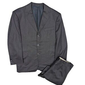 Salvatore Fazzari Ermenegildo Zegna Trofeo Suit Pinstripe Blue Wool 40 R 32x28